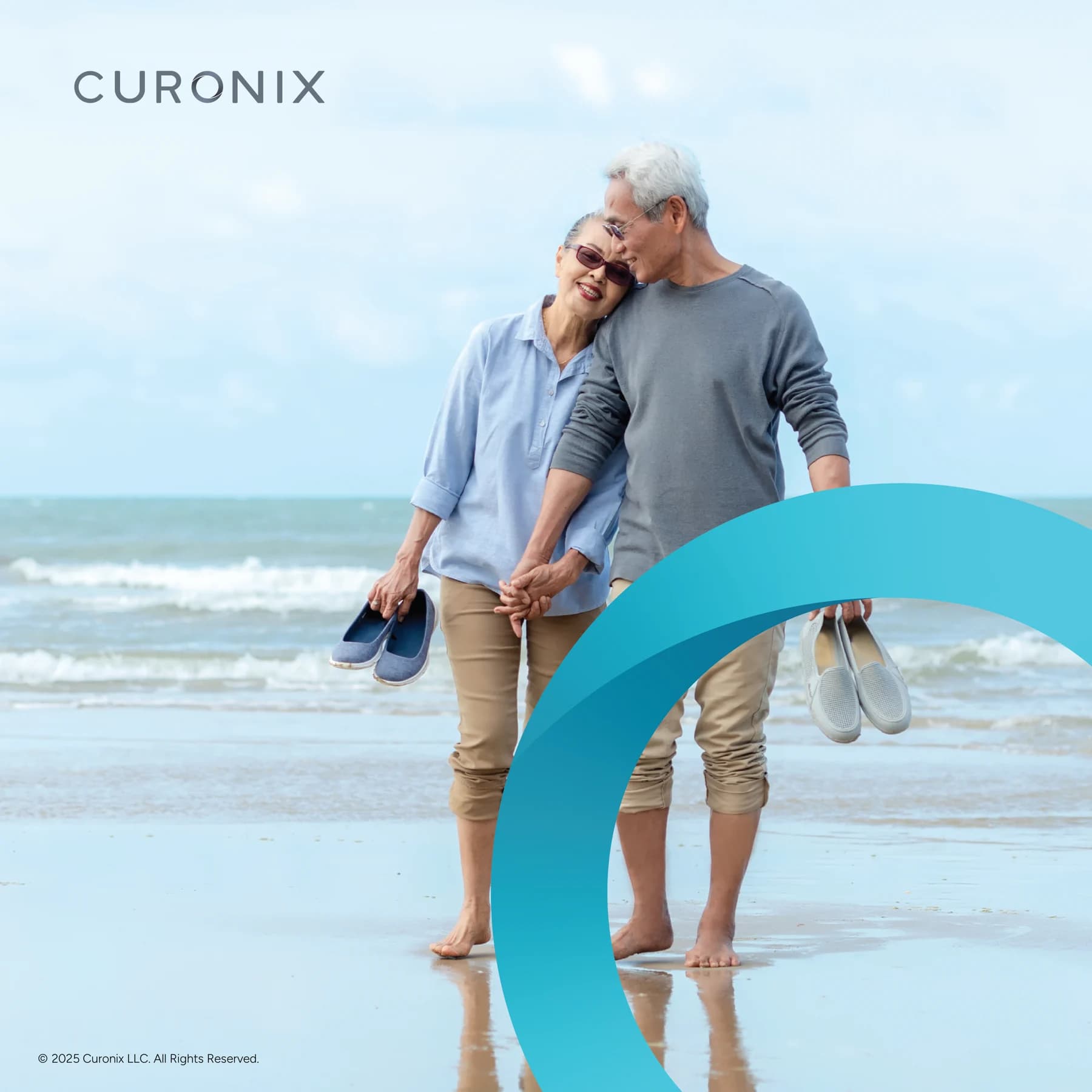 Curonix lifestyle photograph of a couple spending time together at the beach