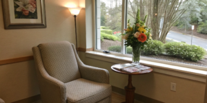 Patient waiting room before a consultation on the side effects of cervical facet injections.