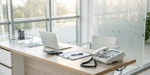 Calculating the total cost of a spinal cord stimulator with a laptop and paperwork.