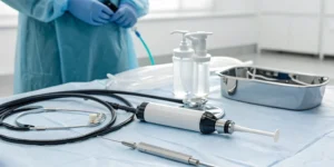 Surgical instruments prepared for intrathecal pain pump removal.