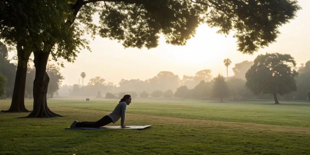 Woman strengthening her core with a stability exercise to relieve hypermobile lower back pain.