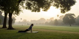 Woman strengthening her core with a stability exercise to relieve hypermobile lower back pain.