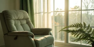 A peaceful recovery space for healing spinal cord stimulator implant scars.