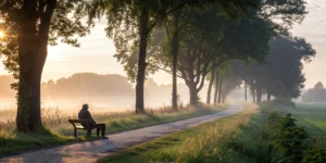 Man resting on a bench, thinking about lumbar spinal stenosis disability questions.