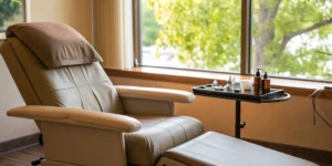 Medical recovery room prepared for managing radiofrequency neurotomy side effects.